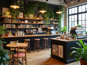 Cafeterías en Chicago con baristas preparando café de especialidad en espacios urbanos modernos