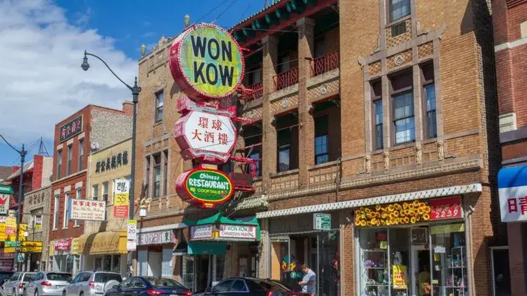 comida china en Chicago con noodles, dumplings y rice box en espacios tradicionales y económicos de Chinatown