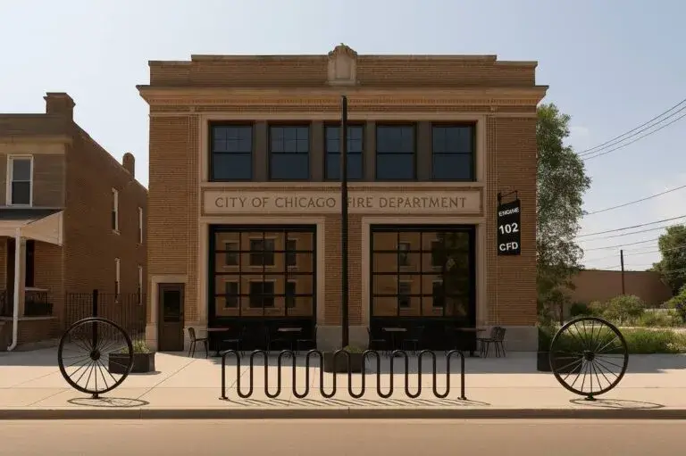 Firehouse Café Chicago dentro de una antigua estación de bomberos restaurada