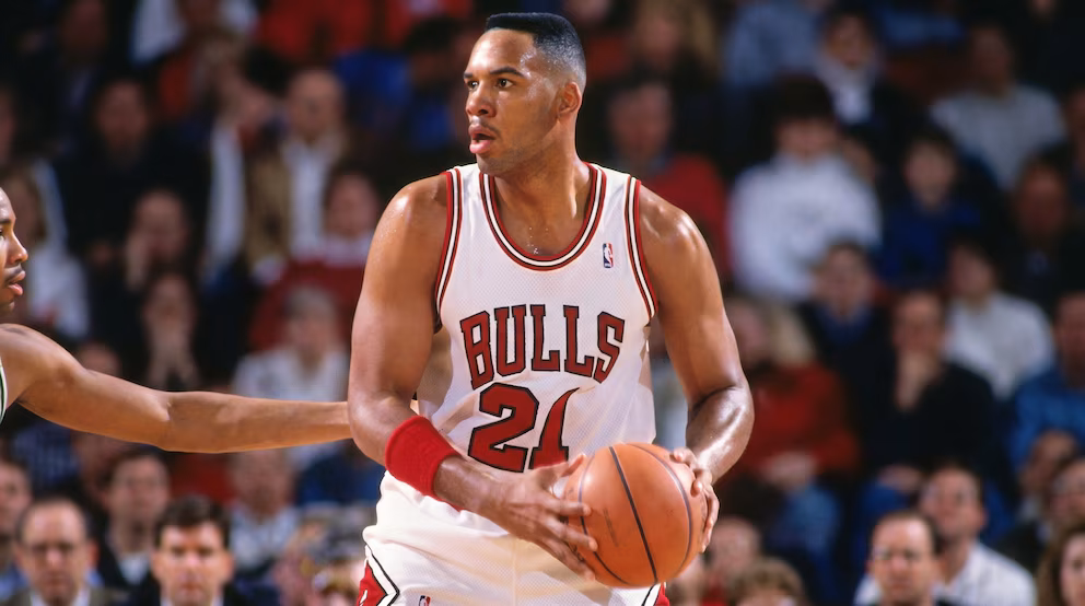 Stacey King durante su etapa con los Chicago Bulls en la era de Michael Jordan