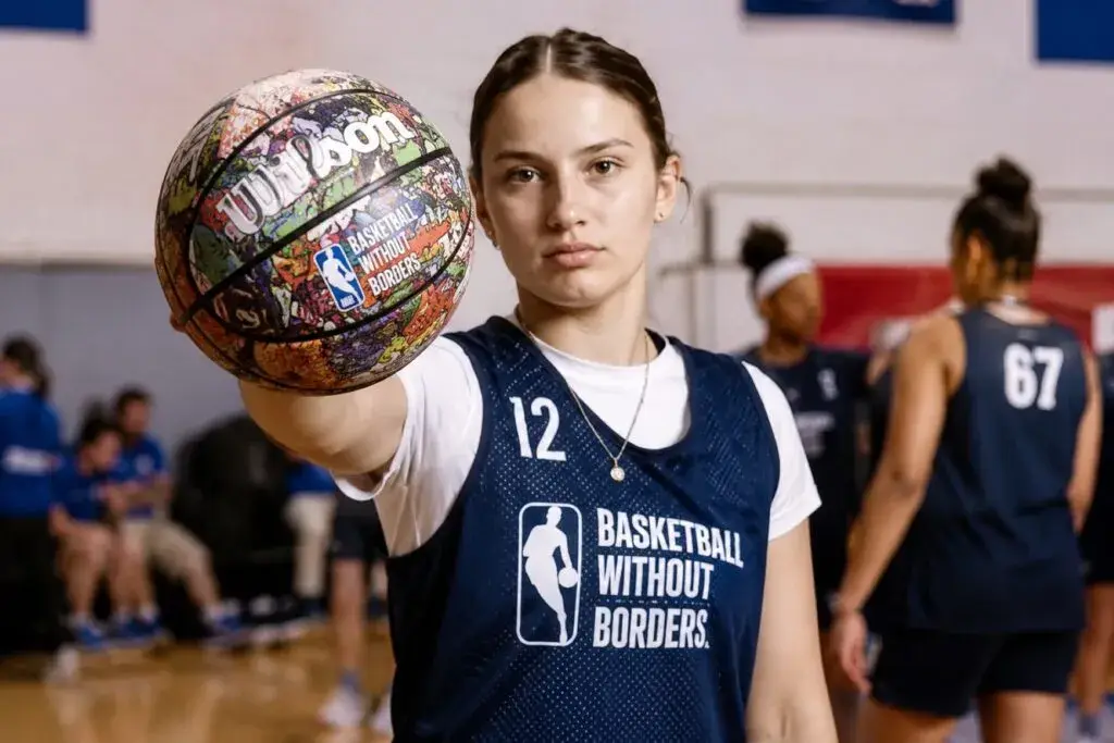 Sofía Novoa participa en Basketball Without Borders 2026 durante el campamento internacional de baloncesto en Chicago.