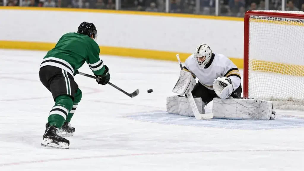 Jugadores de la NHL disputan el disco ante los Chicago Blackhawks durante un partido de hockey en Chicago.