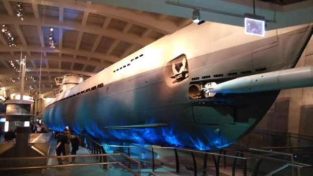 Submarino alemán U-505 exhibido en el Griffin Museum of Science and Industry de Chicago.