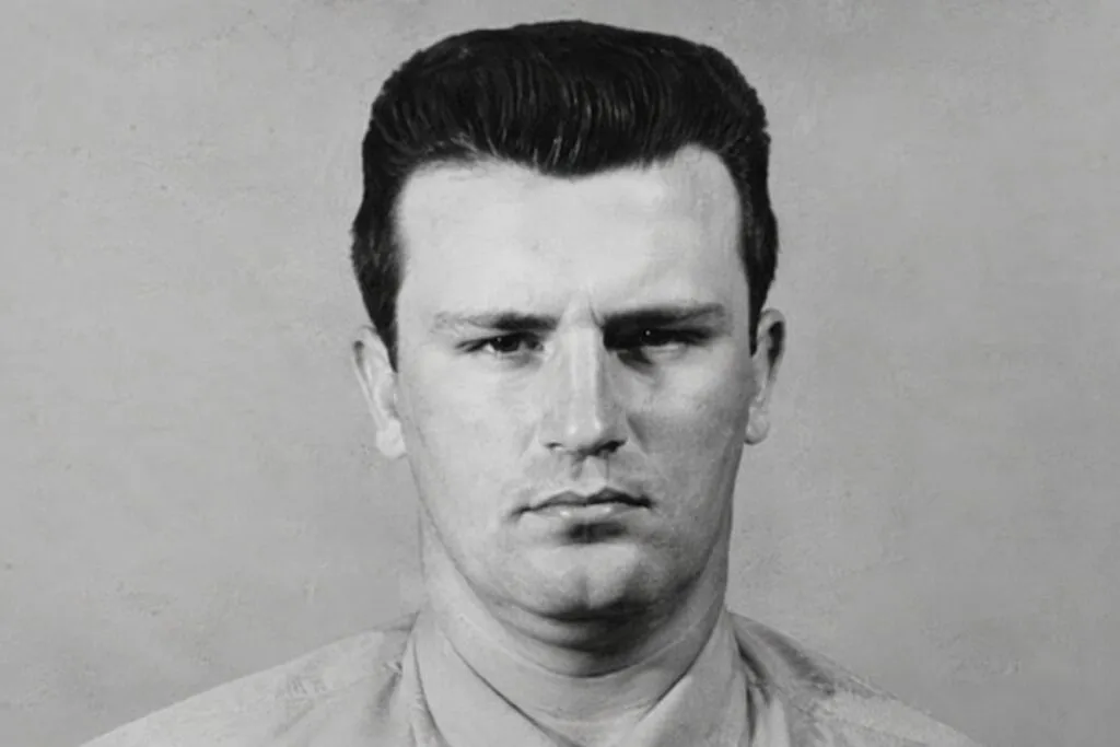 Fotografía histórica de un vehículo policial de Chicago relacionada con la investigación de un asesinato ocurrido en 1960.